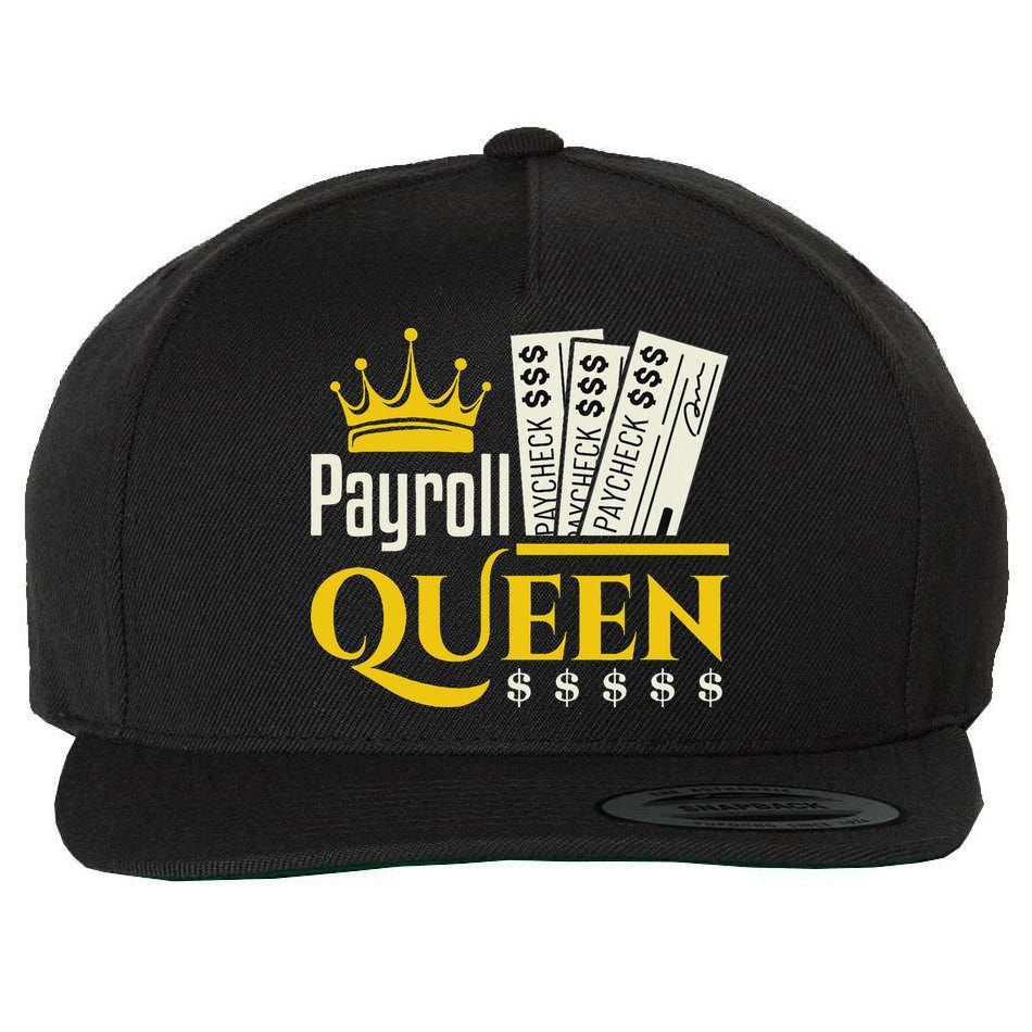 Payroll Queen Accounting Accountant Clerk Manager Wool Snapback Cap