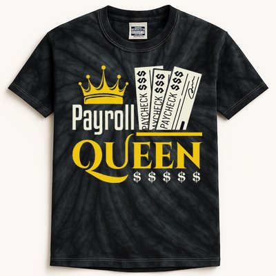Payroll Queen Accounting Accountant Clerk Manager Kids Tie-Dye T-Shirt