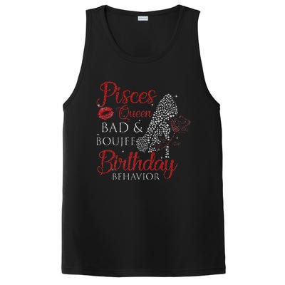 Pisces Queen Bad Boujee Birthday Behavior High Heels PosiCharge Competitor Tank