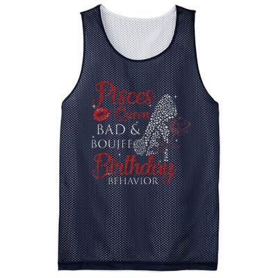 Pisces Queen Bad Boujee Birthday Behavior High Heels Mesh Reversible Basketball Jersey Tank