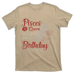 Pisces Queen Bad Boujee Birthday Behavior High Heels T-Shirt