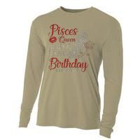 Pisces Queen Bad Boujee Birthday Behavior High Heels Cooling Performance Long Sleeve Crew