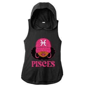 Pisces Queen Birthday Afro Hair Cap Hat Black Women Ladies PosiCharge Tri-Blend Wicking Draft Hoodie Tank