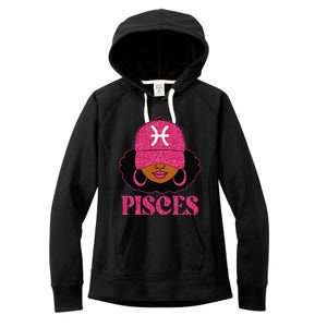 Pisces Queen Birthday Afro Hair Cap Hat Black Women Women's Fleece Hoodie