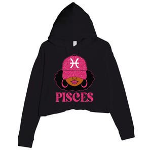 Pisces Queen Birthday Afro Hair Cap Hat Black Women Crop Fleece Hoodie