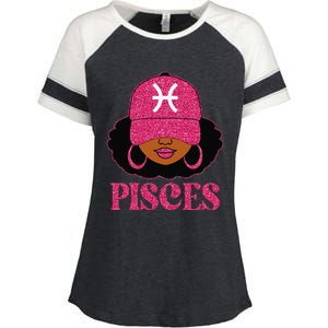 Pisces Queen Birthday Afro Hair Cap Hat Black Women Enza Ladies Jersey Colorblock Tee