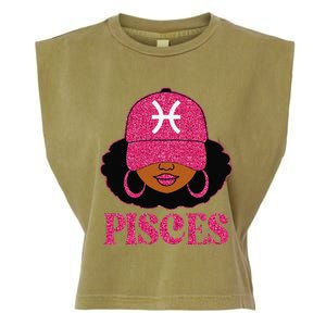 Pisces Queen Birthday Afro Hair Cap Hat Black Women Garment-Dyed Women's Muscle Tee