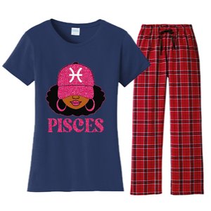 Pisces Queen Birthday Afro Hair Cap Hat Black Women Women's Flannel Pajama Set