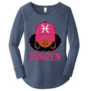 Pisces Queen Birthday Afro Hair Cap Hat Black Women Women's Perfect Tri Tunic Long Sleeve Shirt