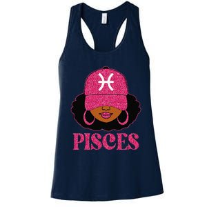 Pisces Queen Birthday Afro Hair Cap Hat Black Women Women's Racerback Tank