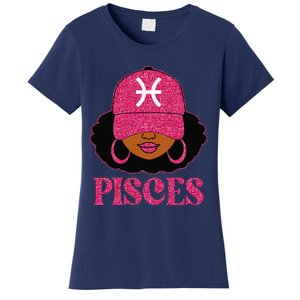 Pisces Queen Birthday Afro Hair Cap Hat Black Women Women's T-Shirt