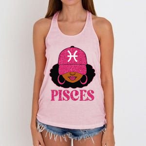 Pisces Queen Birthday Afro Hair Cap Hat Black Women Women's Knotted Racerback Tank