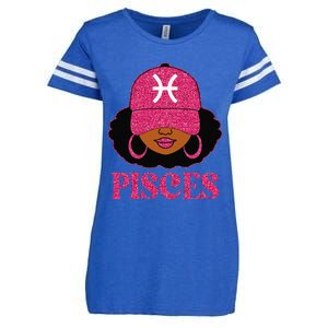 Pisces Queen Birthday Afro Hair Cap Hat Black Women Enza Ladies Jersey Football T-Shirt