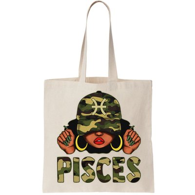 Pisces Queen Black Woman With Cap Camo Afro Girl Zodiac Bag