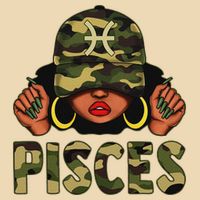 Pisces Queen Black Woman With Cap Camo Afro Girl Zodiac Zip Tote Bag