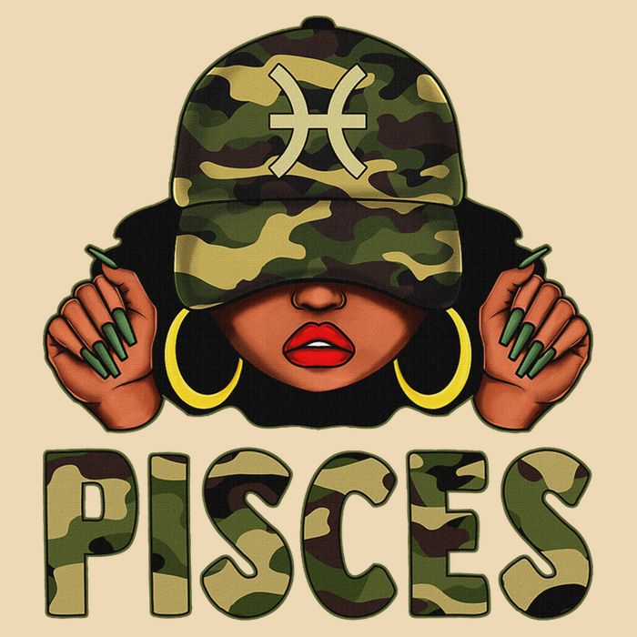 Pisces Queen Black Woman With Cap Camo Afro Girl Zodiac Zip Tote Bag