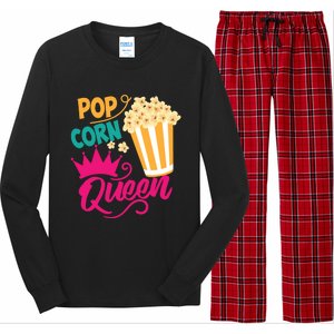 Popcorn Queen Cool Tasty Movie Snack Food Funny Gift Funny Gift Long Sleeve Pajama Set