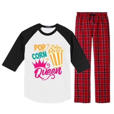 Popcorn Queen Cool Tasty Movie Snack Food Funny Gift Funny Gift Raglan Sleeve Pajama Set