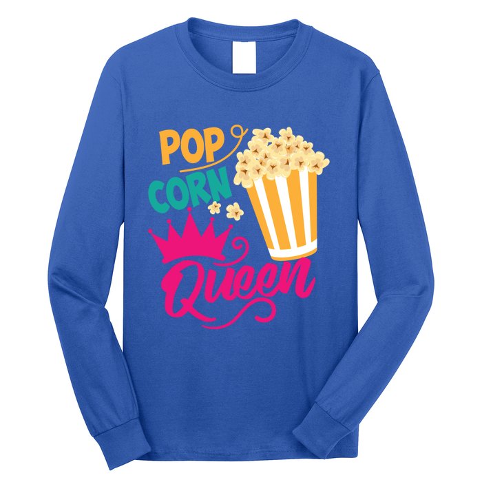 Popcorn Queen Cool Tasty Movie Snack Food Funny Gift Funny Gift Long Sleeve Shirt