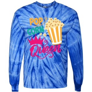 Popcorn Queen Cool Tasty Movie Snack Food Funny Gift Funny Gift Tie-Dye Long Sleeve Shirt