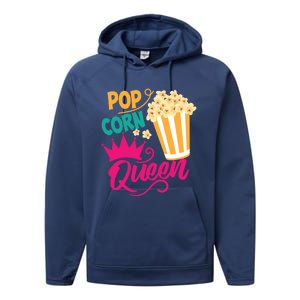 Popcorn Queen Cool Tasty Movie Snack Food Funny Gift Funny Gift Performance Fleece Hoodie