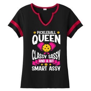 Pickleball Queen Classy Sassy And A Bit Smart Assy Ladies Halftime Notch Neck Tee