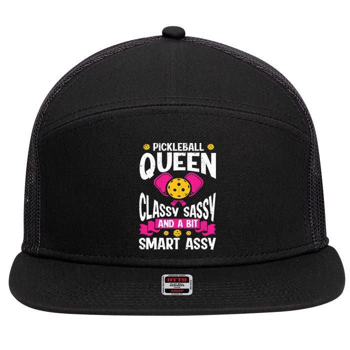 Pickleball Queen Classy Sassy And A Bit Smart Assy 7 Panel Mesh Trucker Snapback Hat