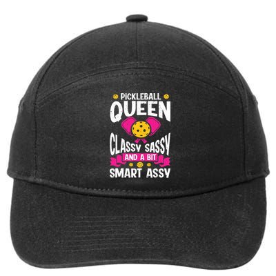Pickleball Queen Classy Sassy And A Bit Smart Assy 7-Panel Snapback Hat