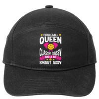 Pickleball Queen Classy Sassy And A Bit Smart Assy 7-Panel Snapback Hat
