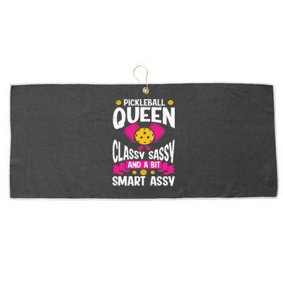 Pickleball Queen Classy Sassy And A Bit Smart Assy Large Microfiber Waffle Golf Towel