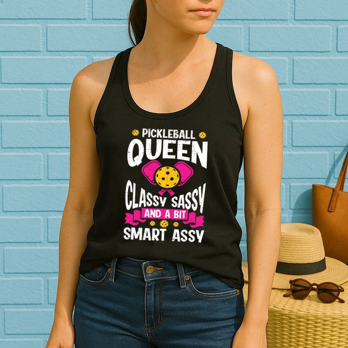 Pickleball Queen Classy Sassy And A Bit Smart Assy Womens Tank Top