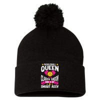 Pickleball Queen Classy Sassy And A Bit Smart Assy Pom Pom 12in Knit Beanie