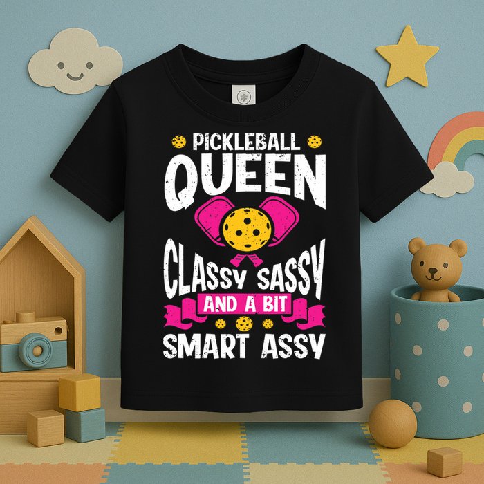 Pickleball Queen Classy Sassy And A Bit Smart Assy Toddler T-Shirt