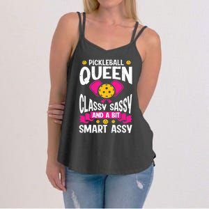 Pickleball Queen Classy Sassy And A Bit Smart Assy Women's Strappy Tank