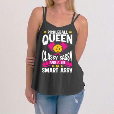 Pickleball Queen Classy Sassy And A Bit Smart Assy Women's Strappy Tank