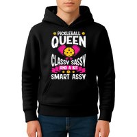 Pickleball Queen Classy Sassy And A Bit Smart Assy Kids Hoodie