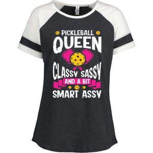 Pickleball Queen Classy Sassy And A Bit Smart Assy Enza Ladies Jersey Colorblock Tee