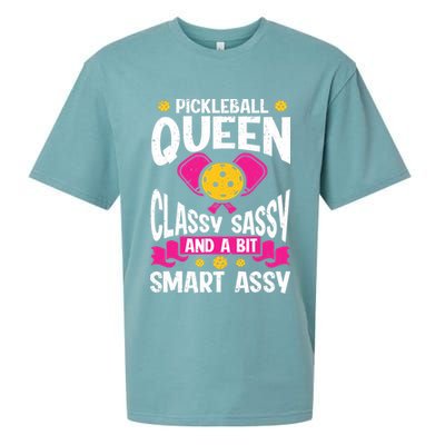 Pickleball Queen Classy Sassy And A Bit Smart Assy Sueded Cloud Jersey T-Shirt