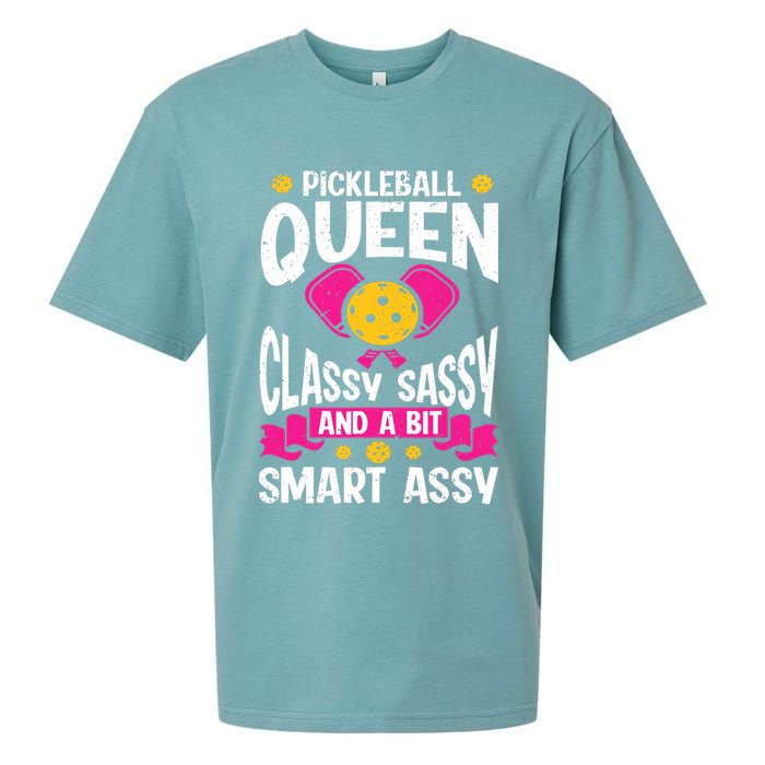 Pickleball Queen Classy Sassy And A Bit Smart Assy Sueded Cloud Jersey T-Shirt