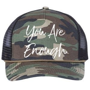 Positivity Quote Christian Gift You Are Enough Gift Retro Rope Trucker Hat Cap