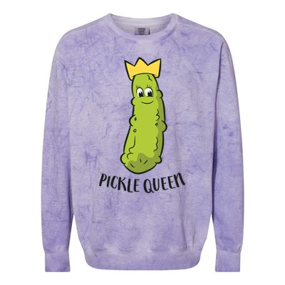 Pickle Queen Funny Cucumber Pickle Girl Colorblast Crewneck Sweatshirt