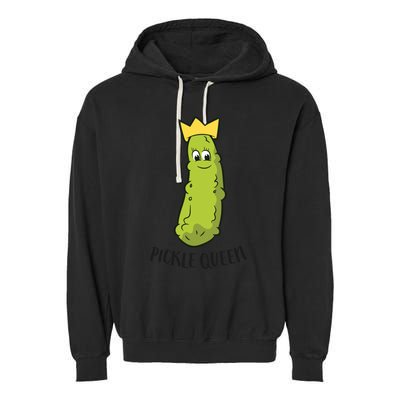 Pickle Queen Funny Cucumber Pickle Girl Garment-Dyed Fleece Hoodie