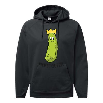 Pickle Queen Funny Cucumber Pickle Girl Performance Fleece Hoodie