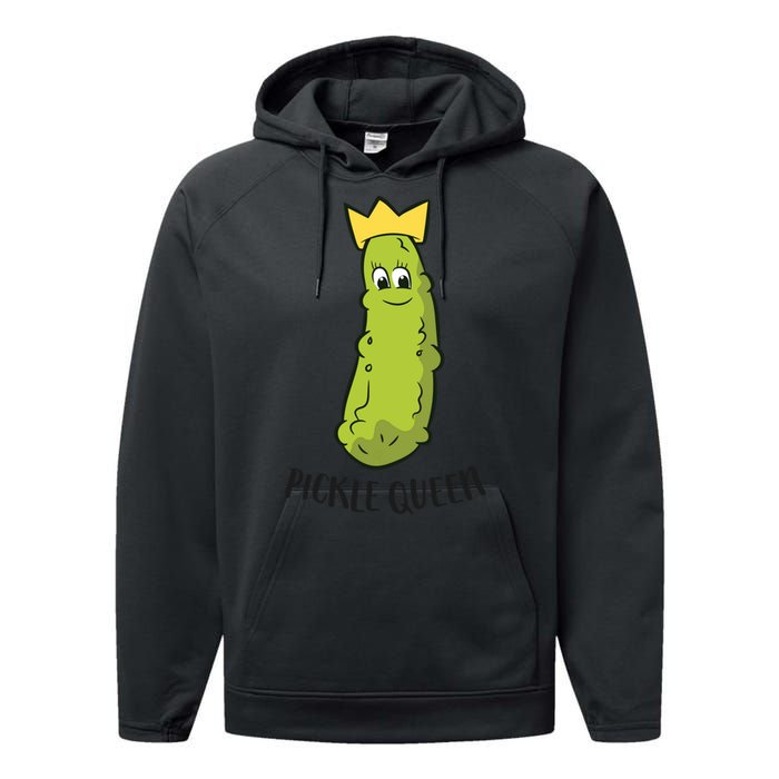 Pickle Queen Funny Cucumber Pickle Girl Performance Fleece Hoodie