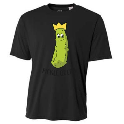 Pickle Queen Funny Cucumber Pickle Girl Cooling Performance Crew T-Shirt