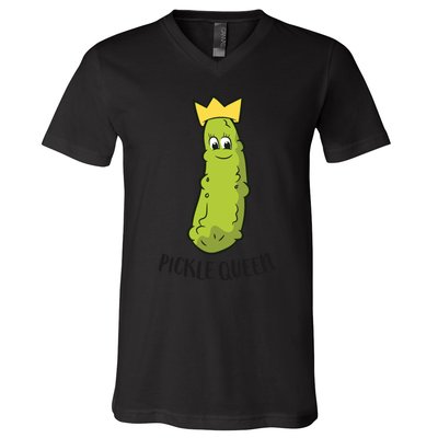 Pickle Queen Funny Cucumber Pickle Girl V-Neck T-Shirt