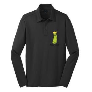 Pickle Queen Funny Cucumber Pickle Girl Silk Touch Performance Long Sleeve Polo