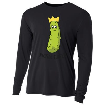 Pickle Queen Funny Cucumber Pickle Girl Cooling Performance Long Sleeve Crew