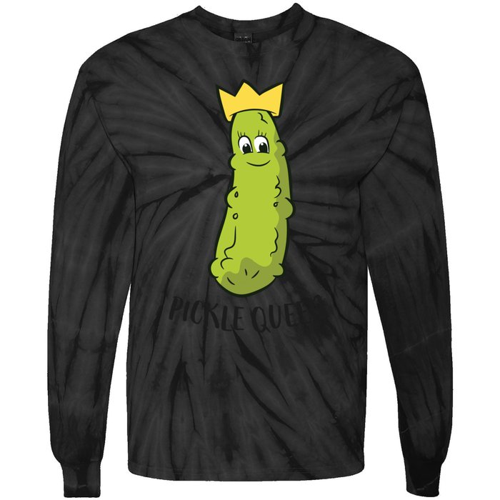 Pickle Queen Funny Cucumber Pickle Girl Tie-Dye Long Sleeve Shirt