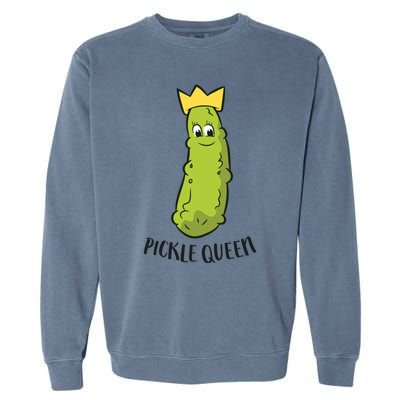 Pickle Queen Funny Cucumber Pickle Girl Garment-Dyed Sweatshirt